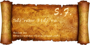Sándor Flóra névjegykártya