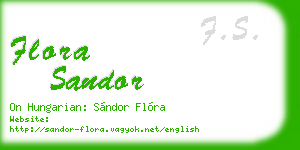 flora sandor business card